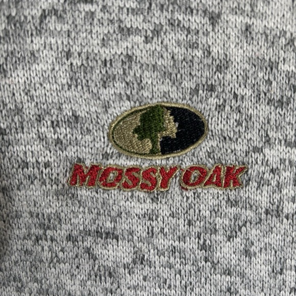 Mossy Oak Weathered Grey Quarter Zip Pullover Men's Size XL Long Sleeve Hunting - Picture 3 of 7